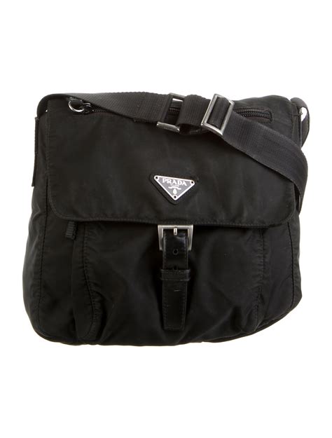 macy's prada vela crossbody messenger bag black|Macy's black leather Messenger bag.